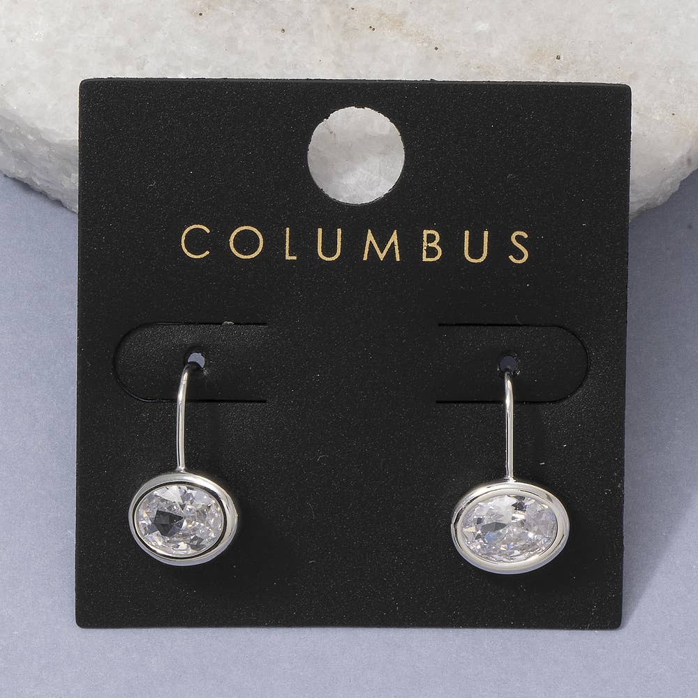 OVAL BEZEL EARRINGS
