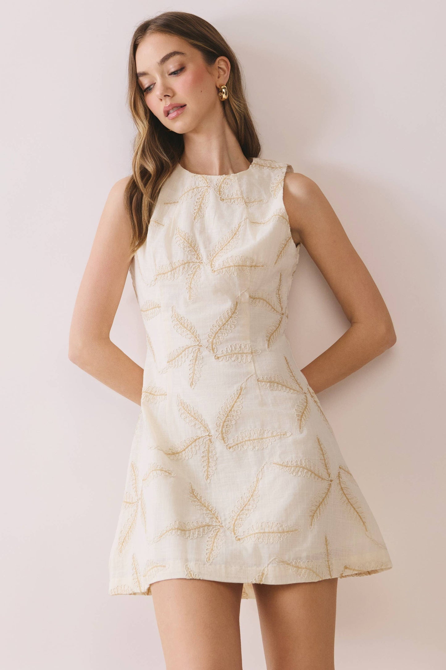 STARFISH EMBROIDERED MINI DRESS