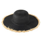 JACKIE FRAYED EDGE FLOPPY STRAW SUN HAT