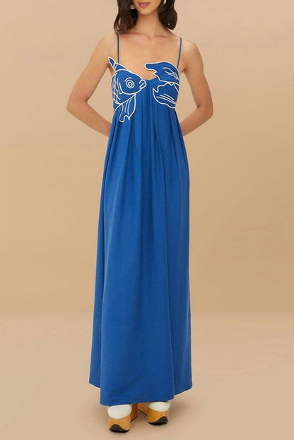 VIVID FISH MAXI DRESS