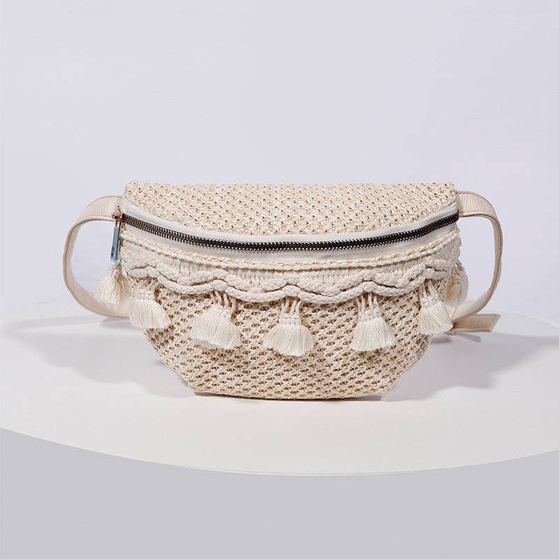 ESME CROCHET TASSEL SLING BAG