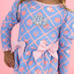 GIRLS TROPICAL TRELLIS PEPLUM RASH GUARD SWIMSUIT