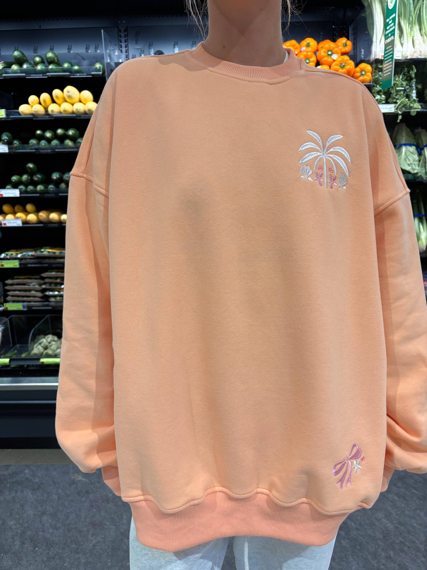 TROPICAL SHERBERT EMBROIDERED SWEATSHIRT