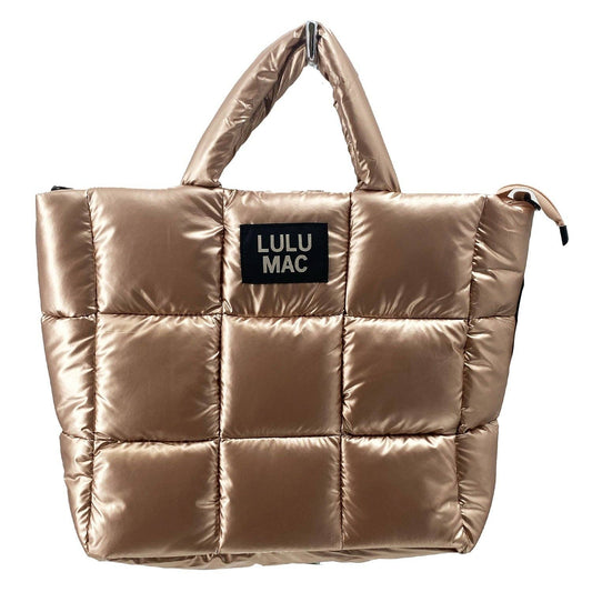 LULU MAC LARGE PUFFER METALLIC HANDBAGS