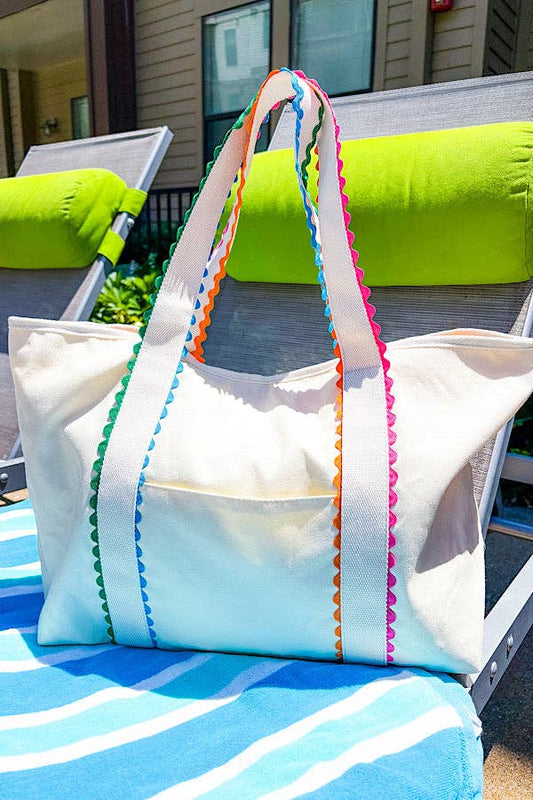 SPENCER RIC-RAC TRIM TOTE BAG