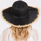 JACKIE FRAYED EDGE FLOPPY STRAW SUN HAT