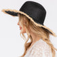 JACKIE FRAYED EDGE FLOPPY STRAW SUN HAT
