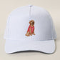 Golden Retriever Embroidered Seersucker Stripe Trucker Hat