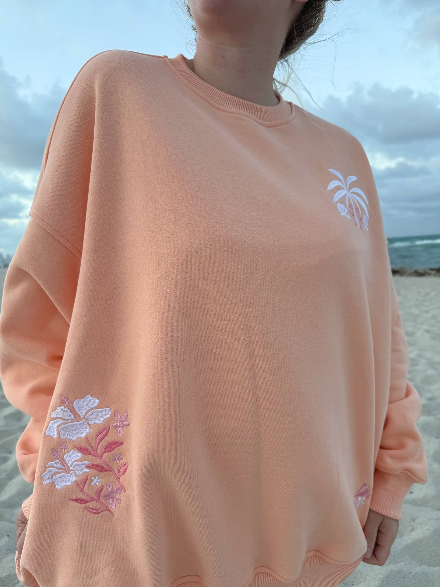 TROPICAL SHERBERT EMBROIDERED SWEATSHIRT
