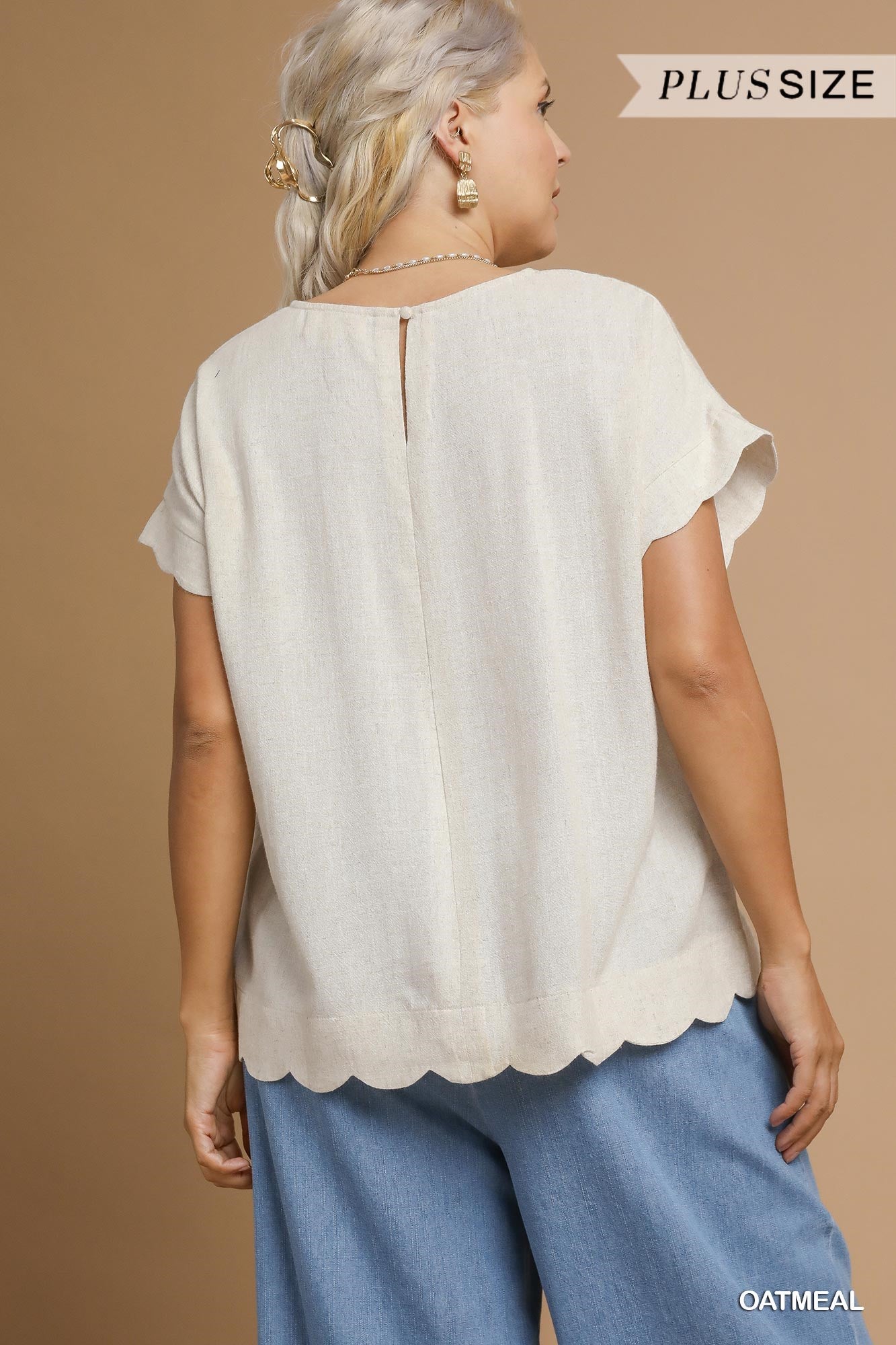 MARANDA SCALLOP HEM TOP