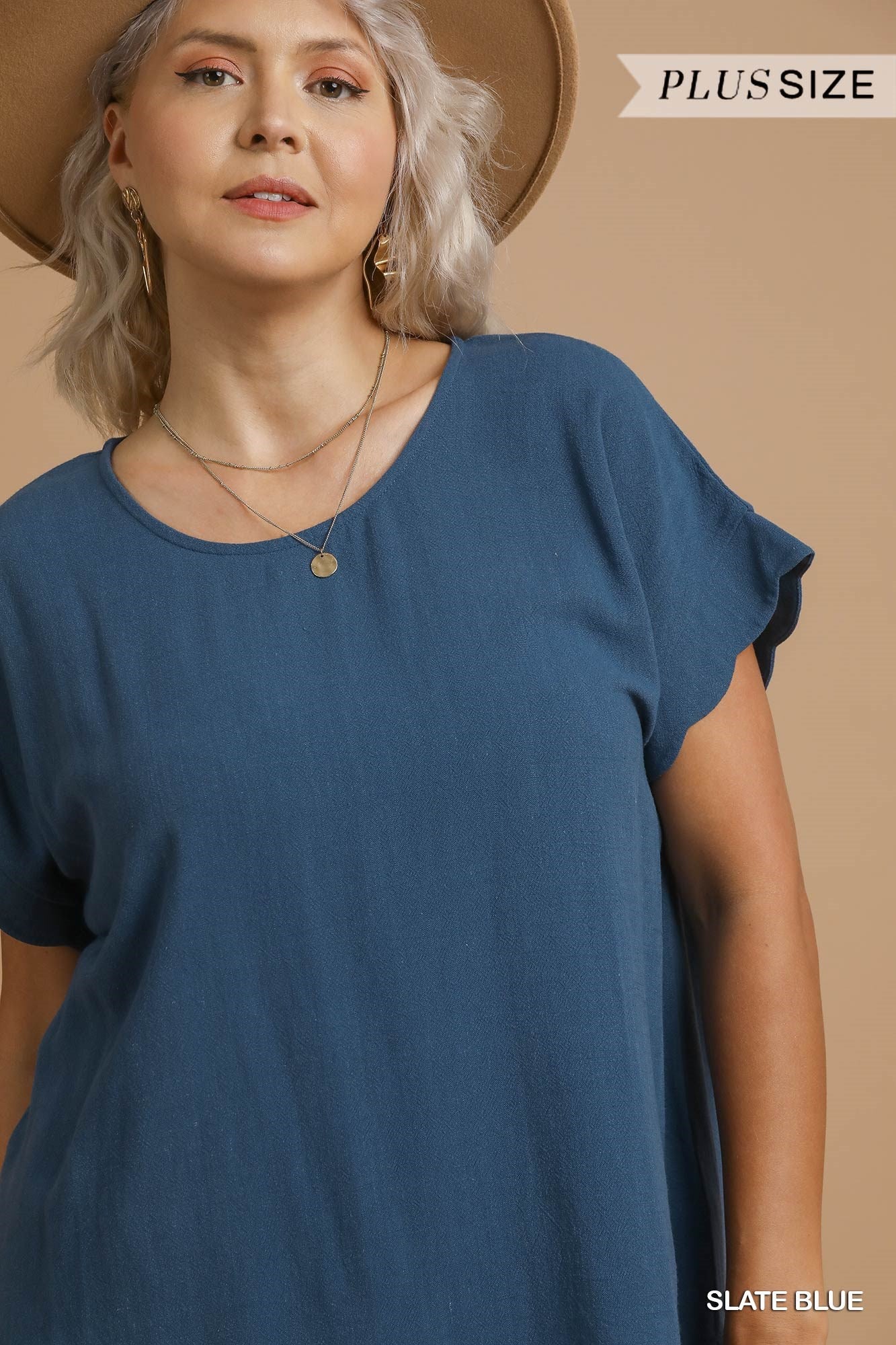 MARANDA SCALLOP HEM TOP