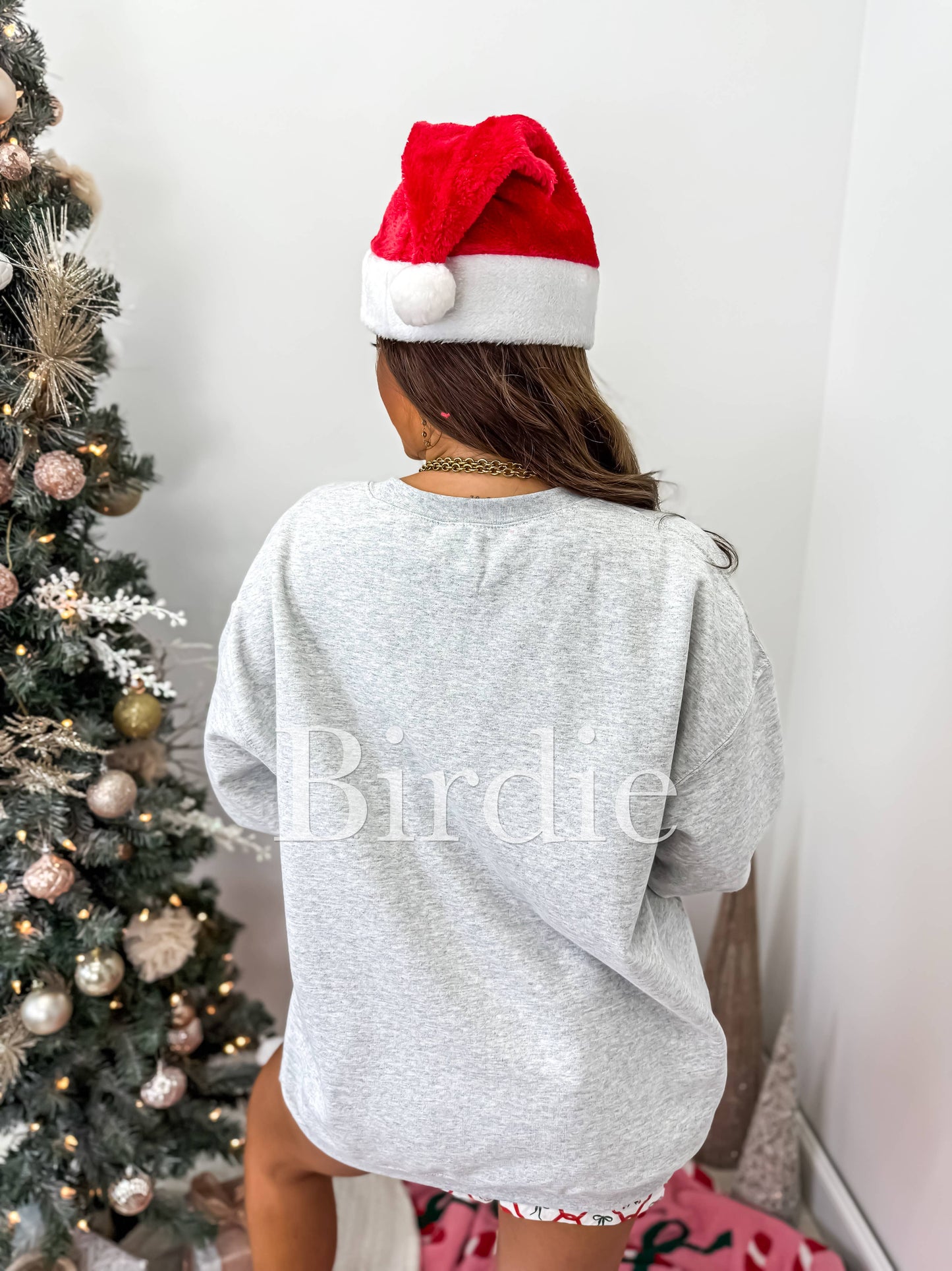 SANTA'S FAVORITE SPLIT NECK SWEATSHIRT