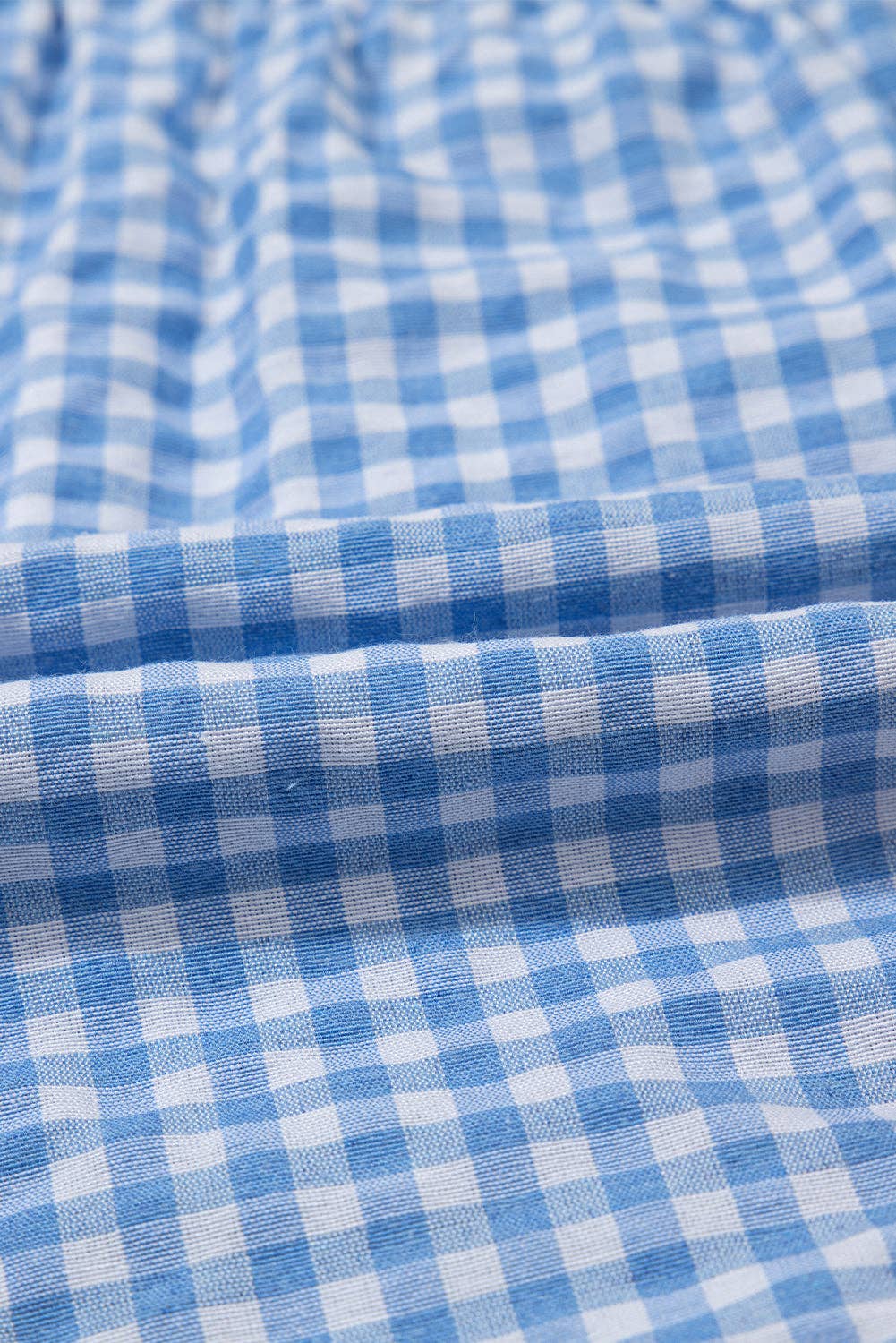 GINGHAM HIGH WAISTED BLUE SHORTS