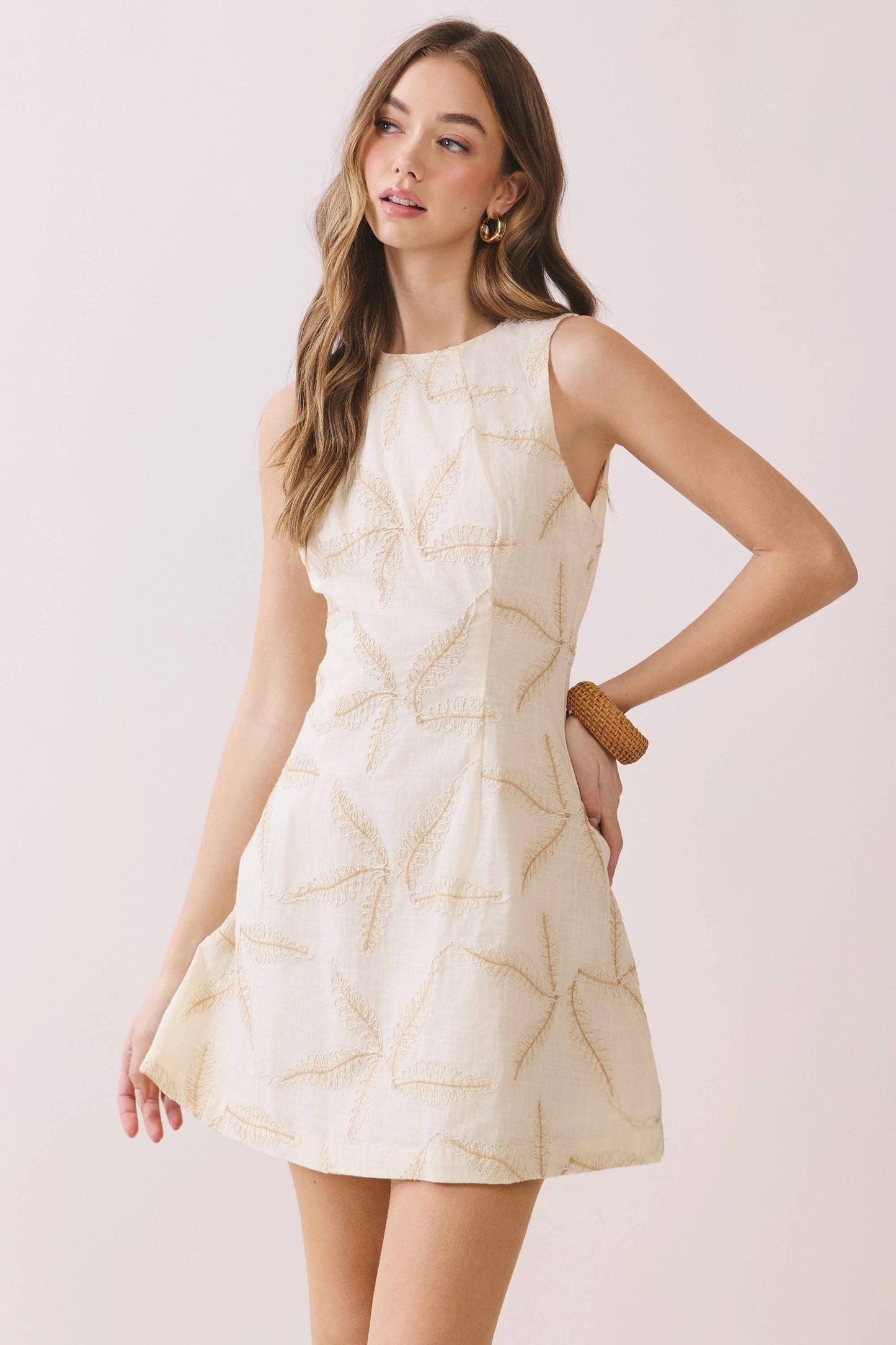 STARFISH EMBROIDERED MINI DRESS