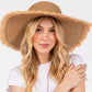 JACKIE FRAYED EDGE FLOPPY STRAW SUN HAT