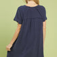 ASHLEY SCALLOP HEM LINEN DRESS