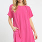 ASHLEY SCALLOP HEM LINEN DRESS