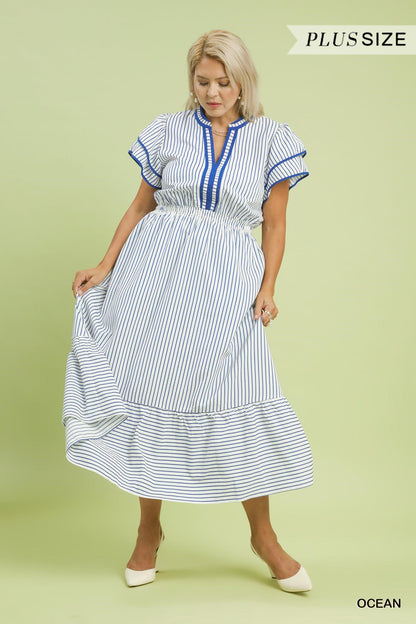 ATLANTA FLUTTER SLEEVE DRESS