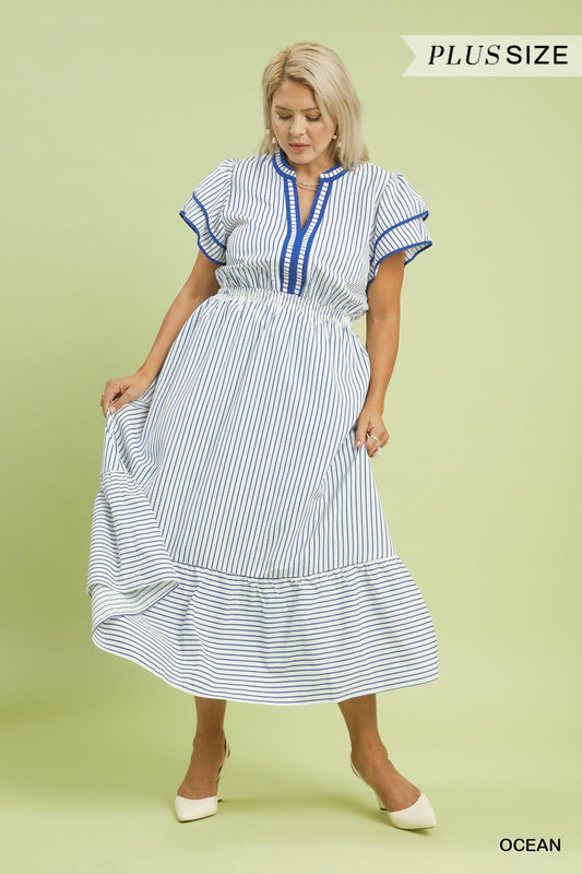 ATLANTA FLUTTER SLEEVE DRESS
