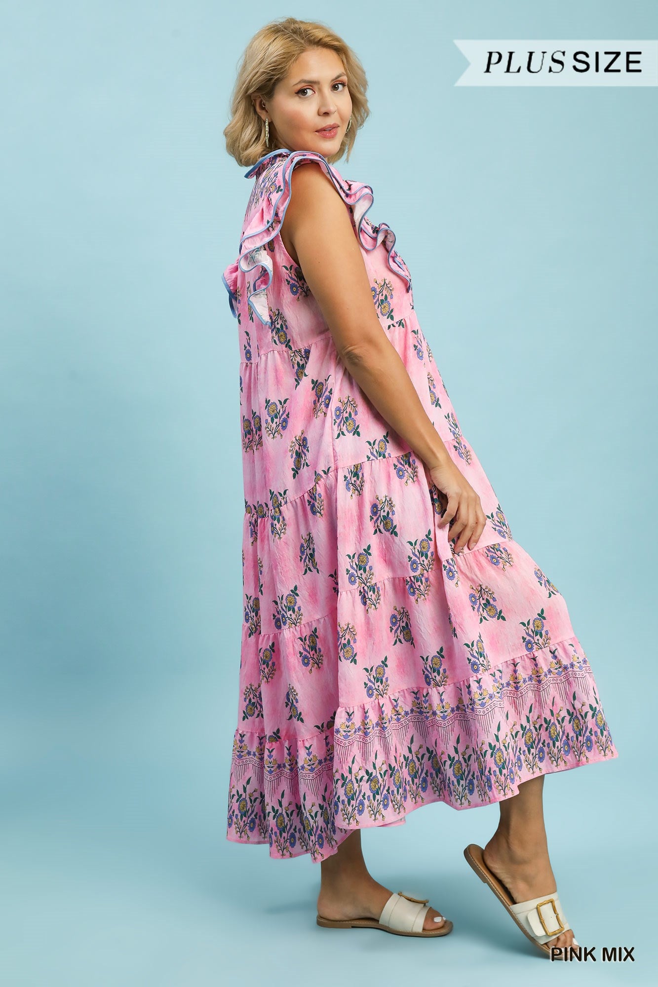 PETUNIA FLORAL TIERED MIDI DRESS