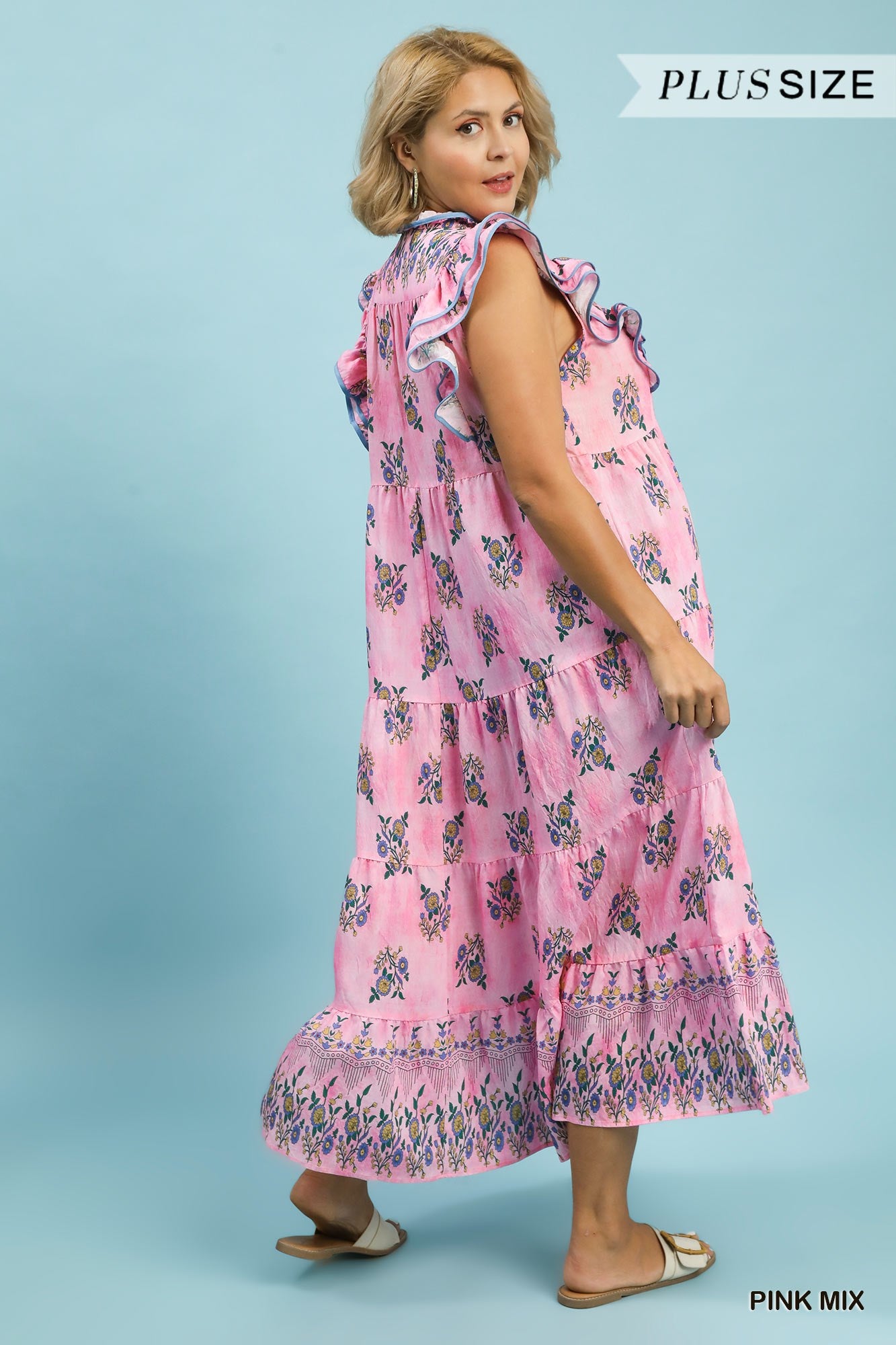 PETUNIA FLORAL TIERED MIDI DRESS