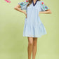 JACKIE  EMBROIDERED SLEEVE DRESS