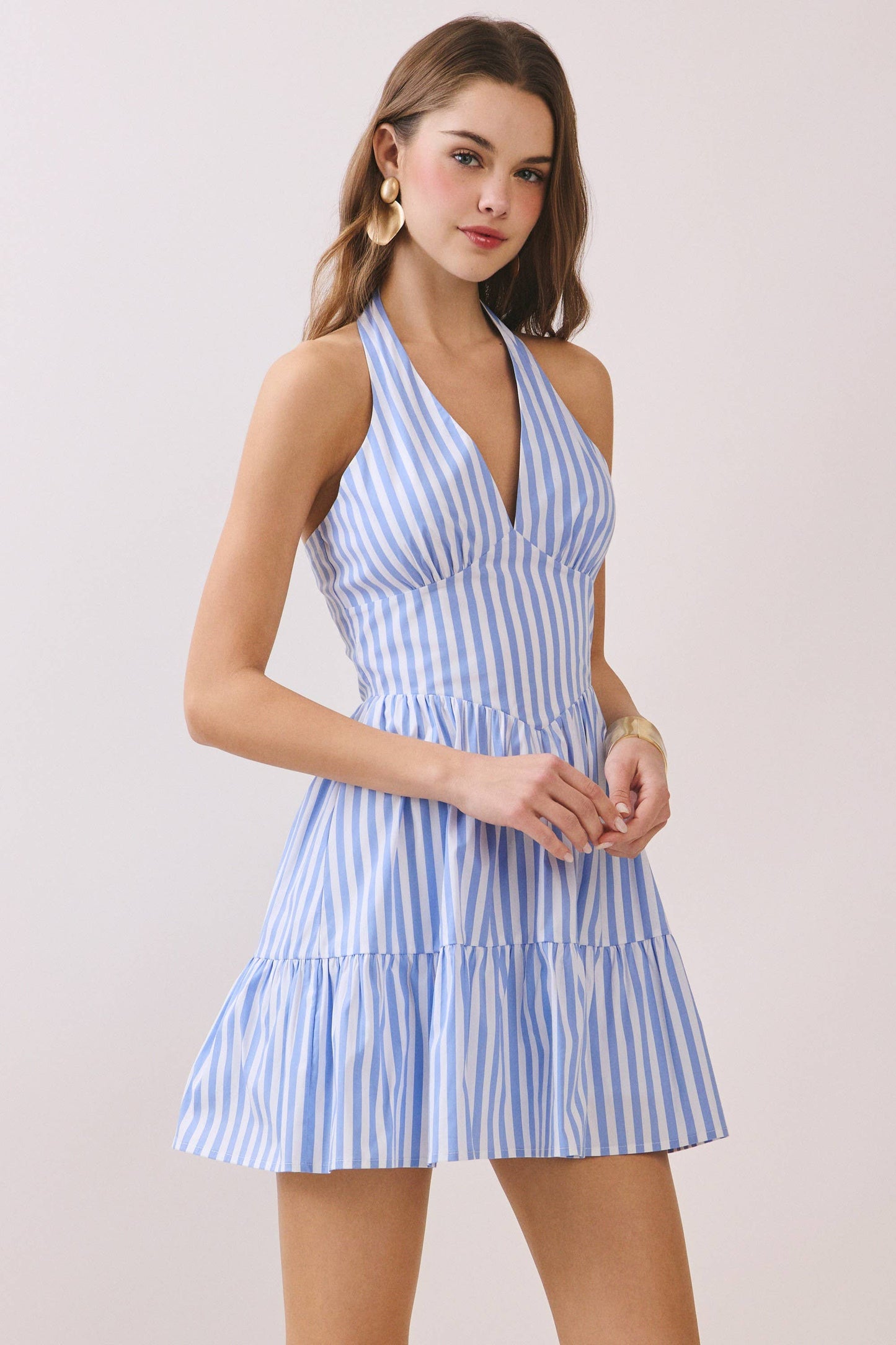 BLUE SKIES HALTER DRESS