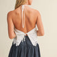 EYELET HALTER TOP