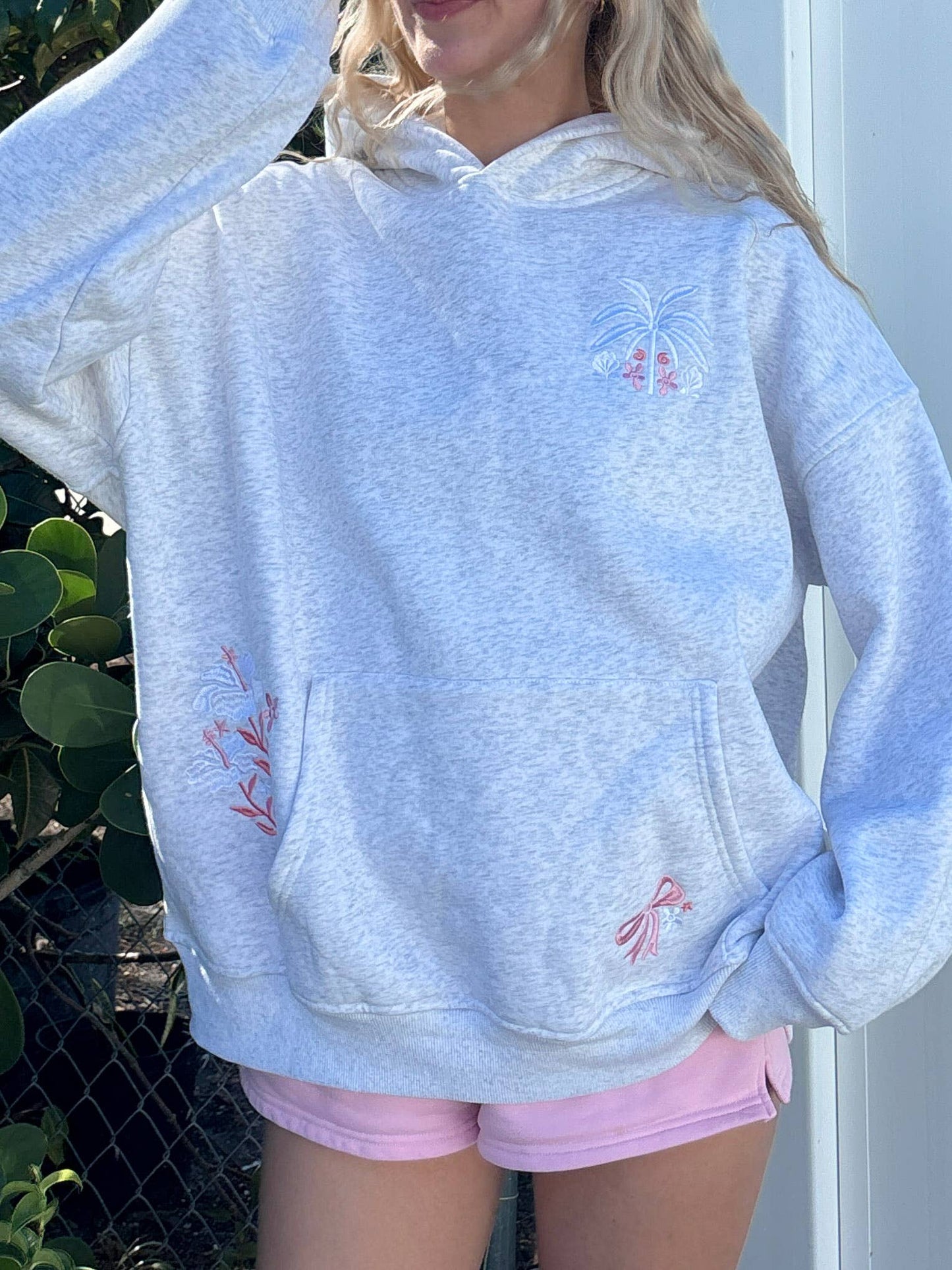 TROPICAL PALMS EMBROIDERED HOODIE