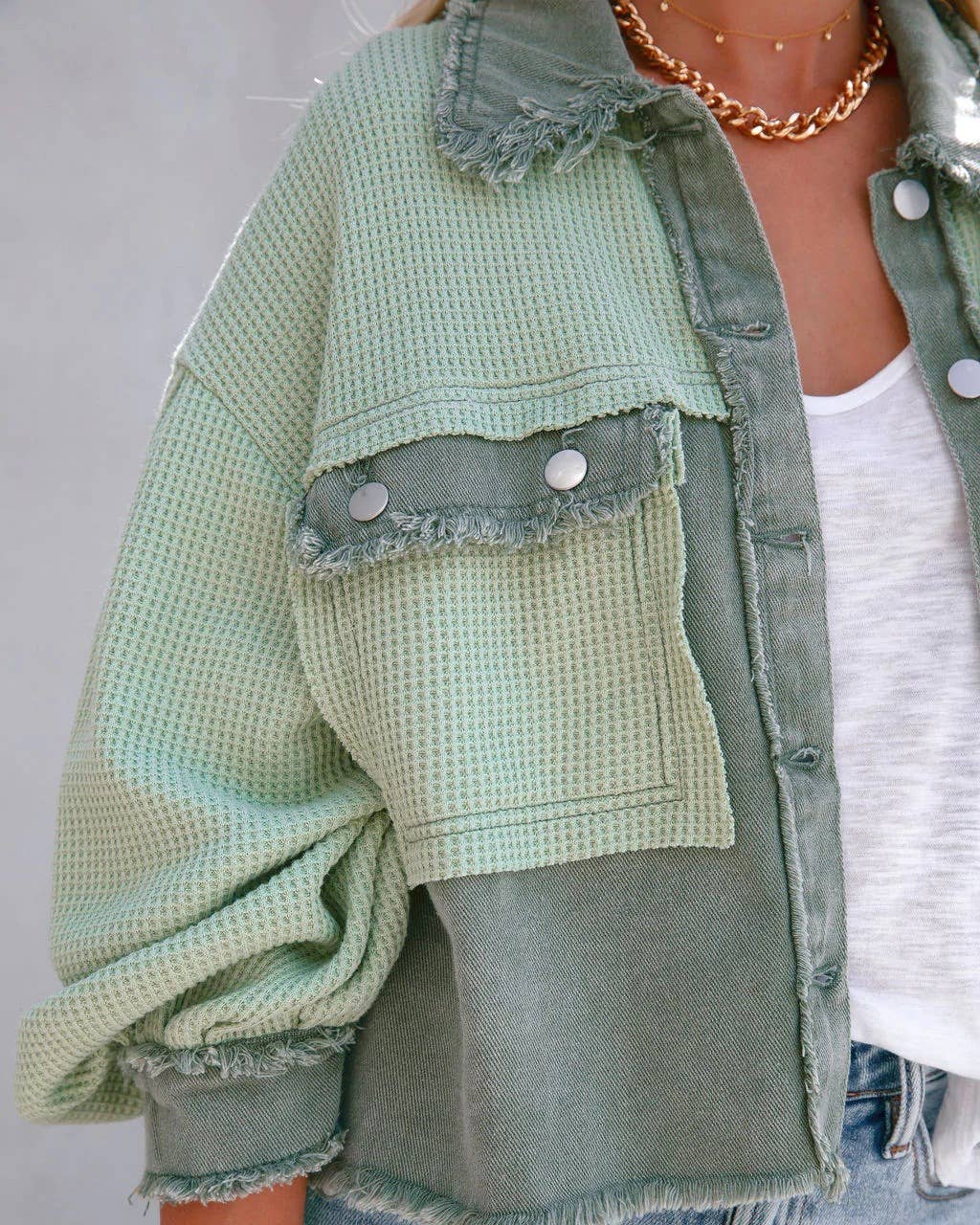 PATCHWORK WAFFLE COAT