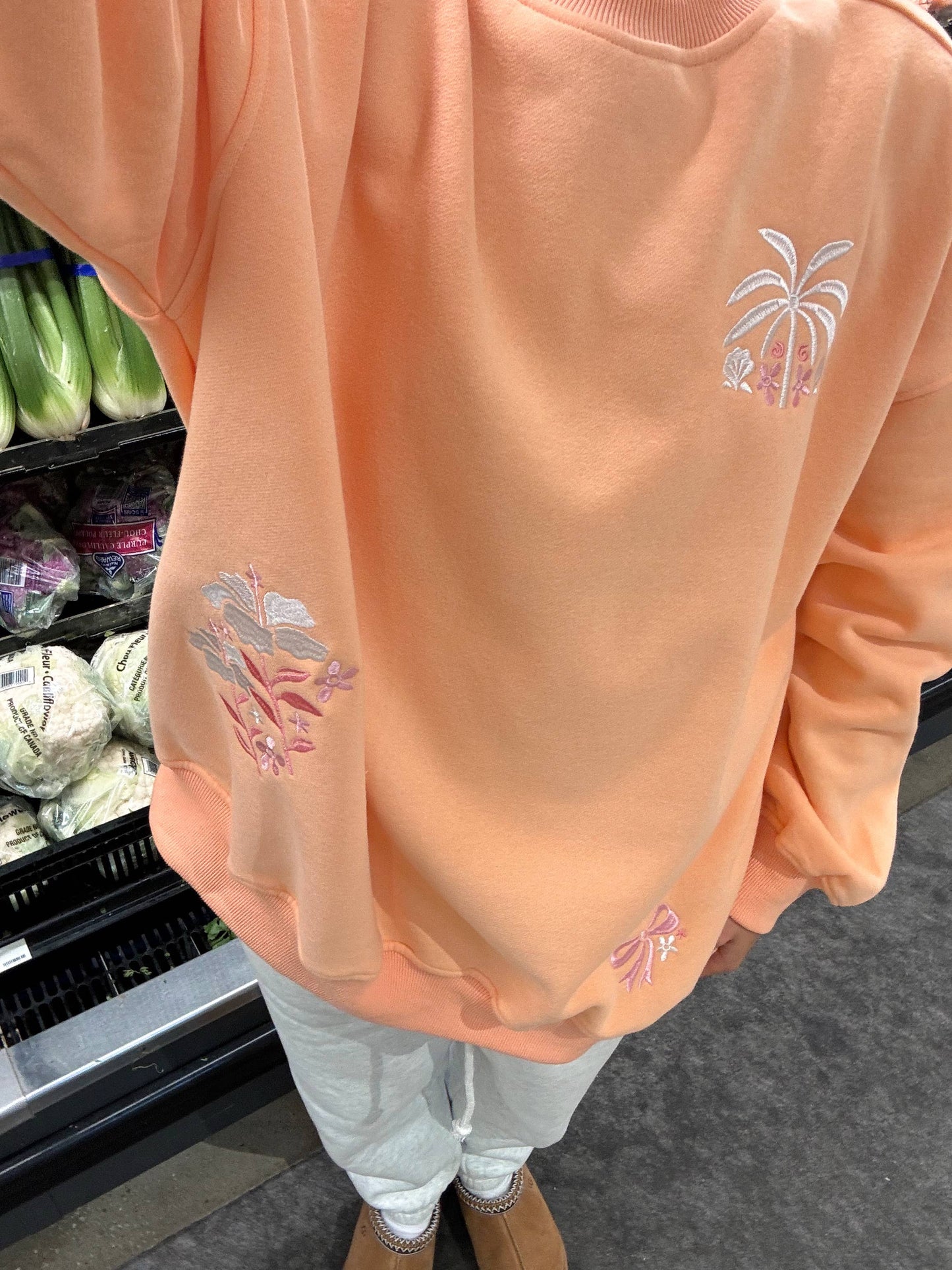 TROPICAL SHERBERT EMBROIDERED SWEATSHIRT