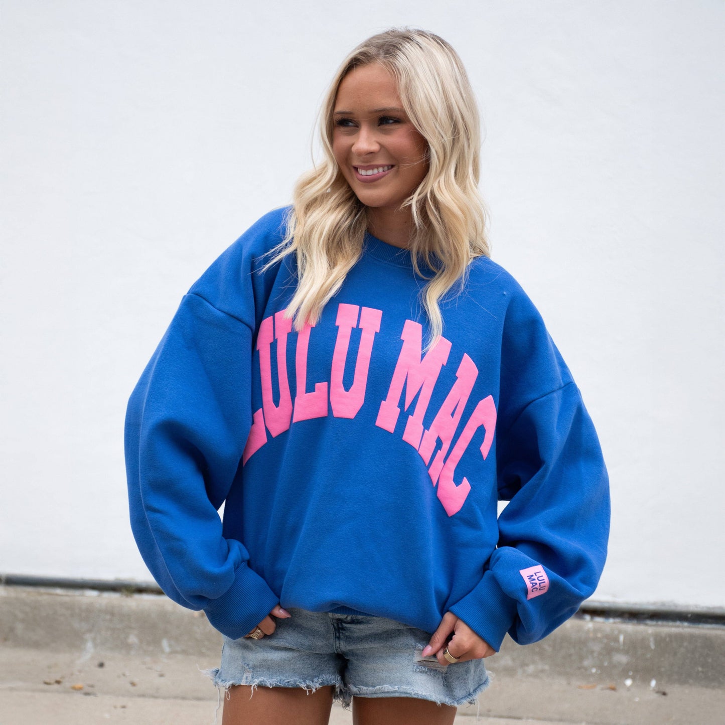 LULU MAC ROYAL/PINK PUFF SWEATSHIRT
