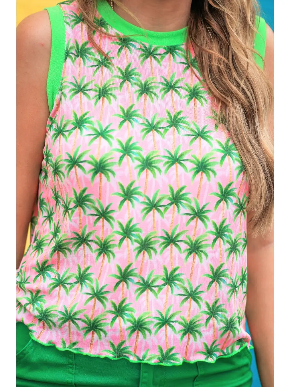 HEATWAVE RIBBED TANK TOP - PALM CRUSH