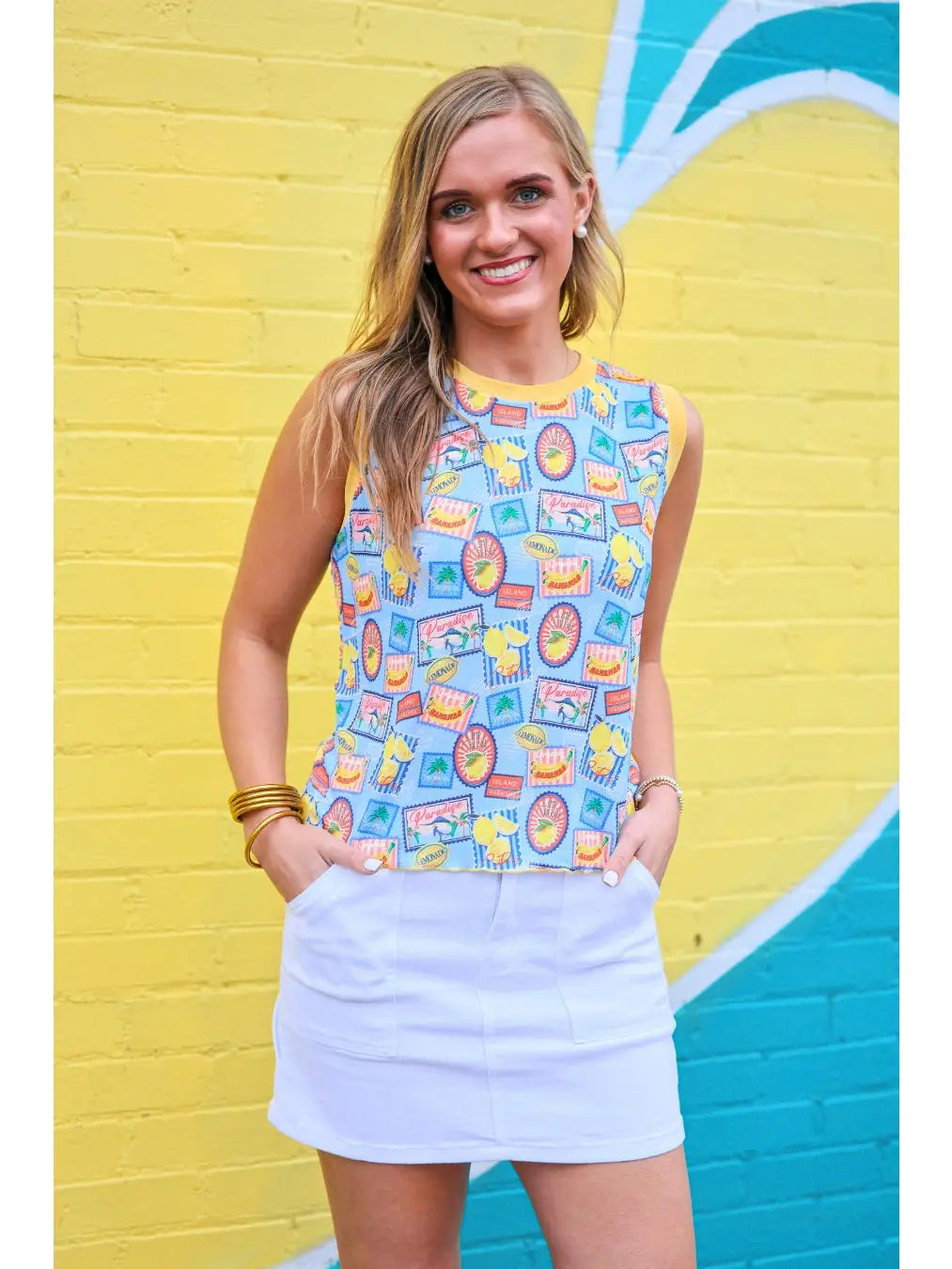 HEATWAVE RIBBED TANK TOP - CITRUS ESCAPE