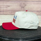 RED, WHITE, AND BLONDE EMBROIDERED HAT