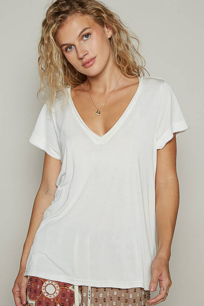 BASIC V-NECK KNIT TOP