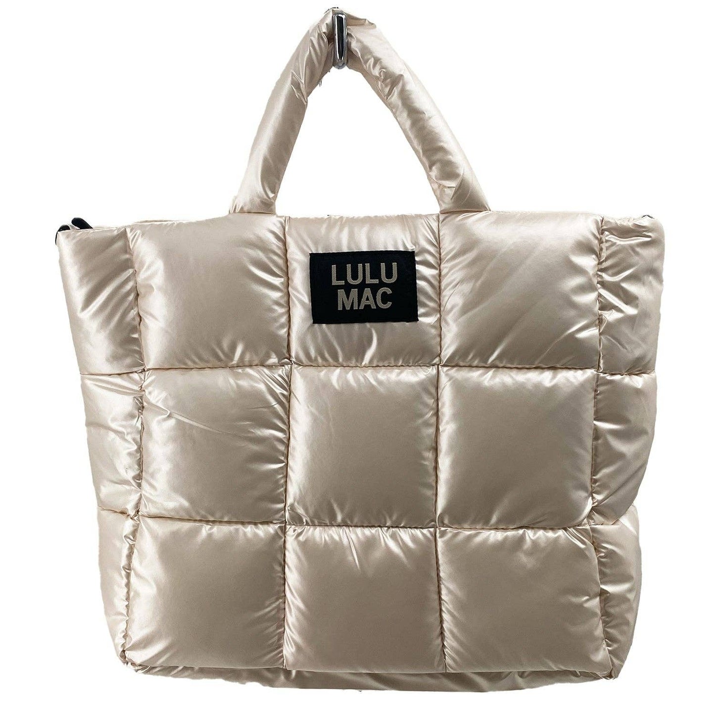 LULU MAC LARGE PUFFER METALLIC HANDBAGS