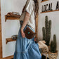 BOHEMIAN TIERED DENIM SKIRT