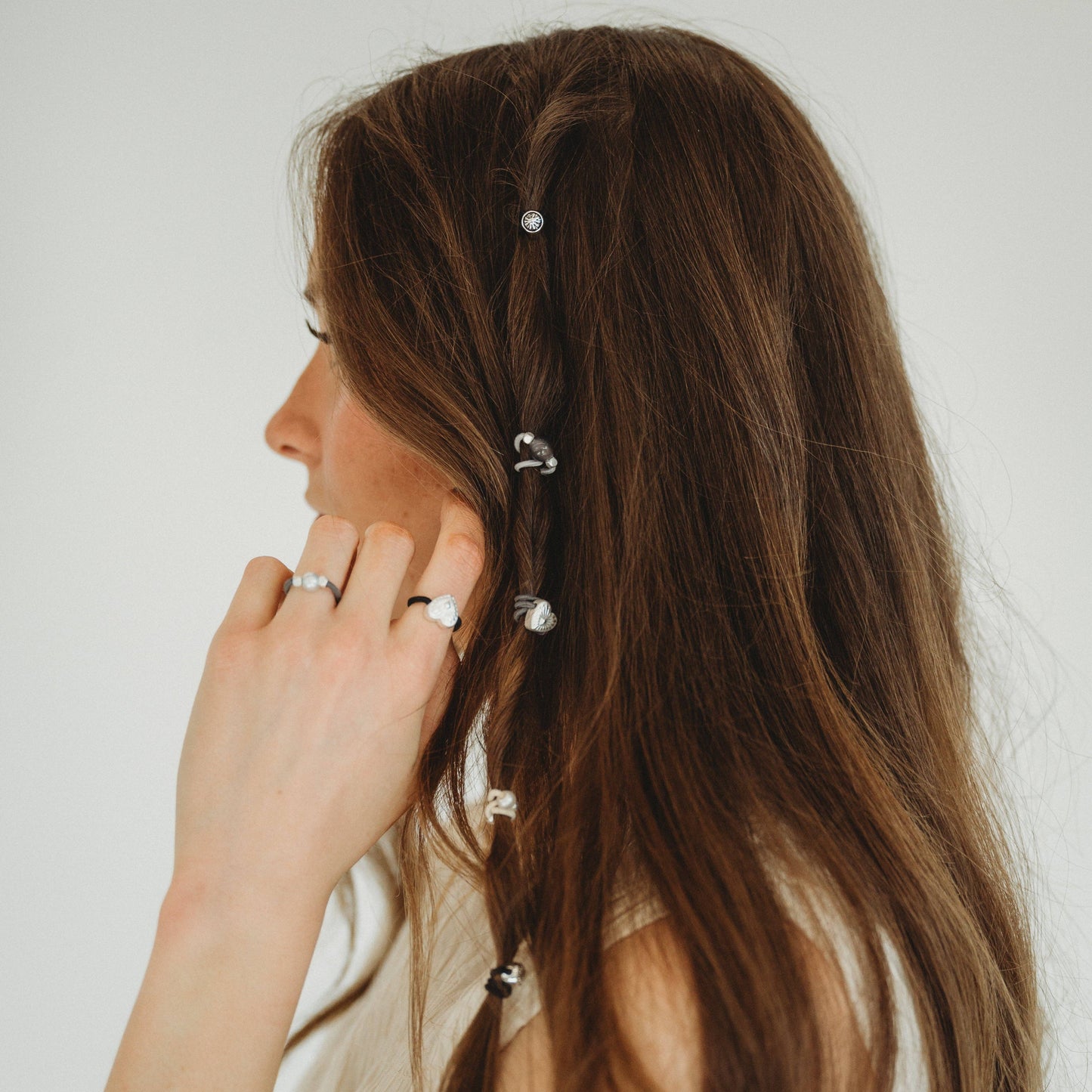SEASHELL BEACH VIBE HAIR TIE RINGS