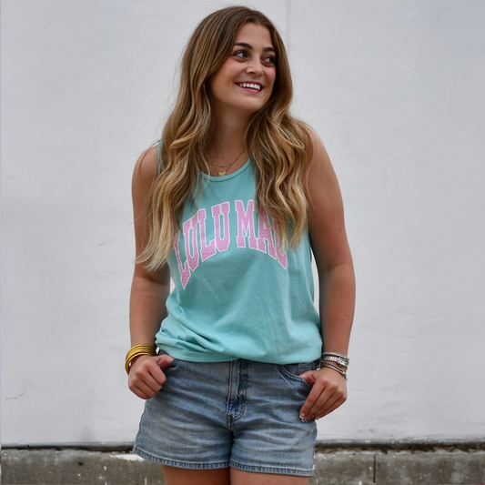 LULU MAC POLKA DOT ADULT CHALKY MINT TANK