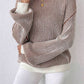 BALLOON SLEEVE RIBBED KNIT SWEATER