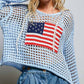 AMERICAN FLAG HOODIE SWEATER TOP