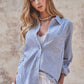 COASTAL STRIPED BUTTON DOWN