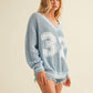VARSITY V-NECK SWEATER TOP