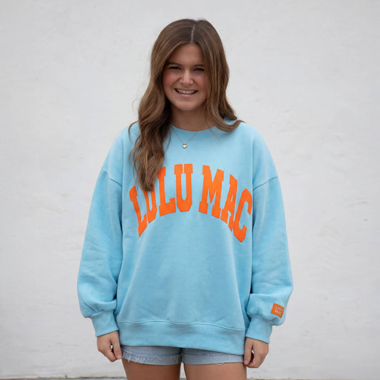 LULU MAC BLUE/ORANGE PUFF SWEATSHIRT