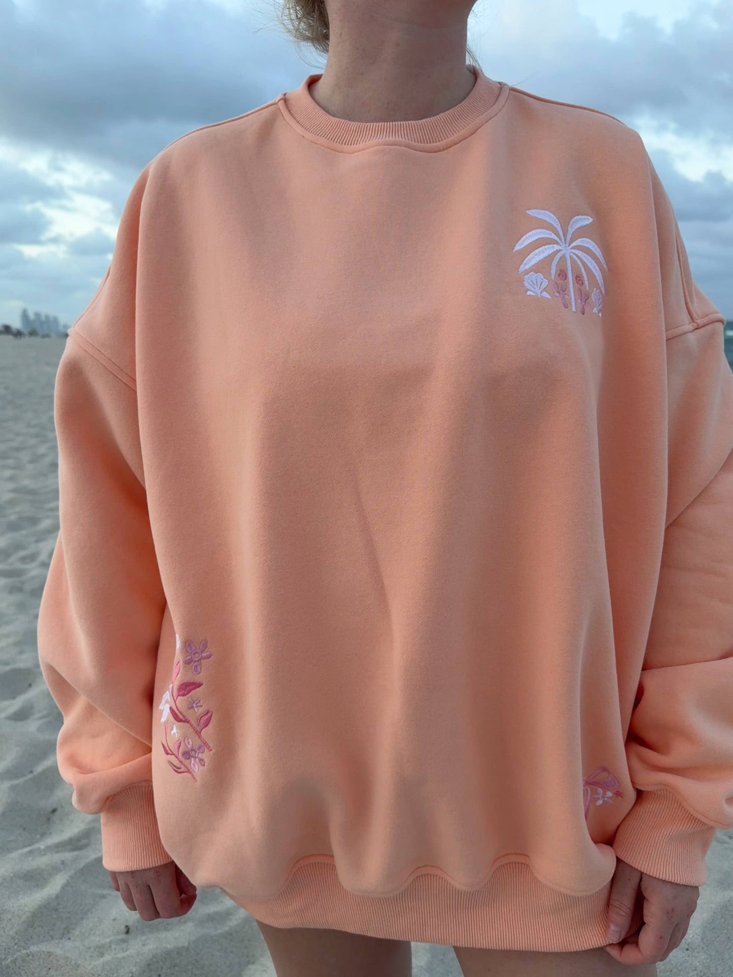 TROPICAL SHERBERT EMBROIDERED SWEATSHIRT