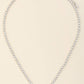 BEZEL OVAL PENDANT TENNIS CHAIN NECKLACE