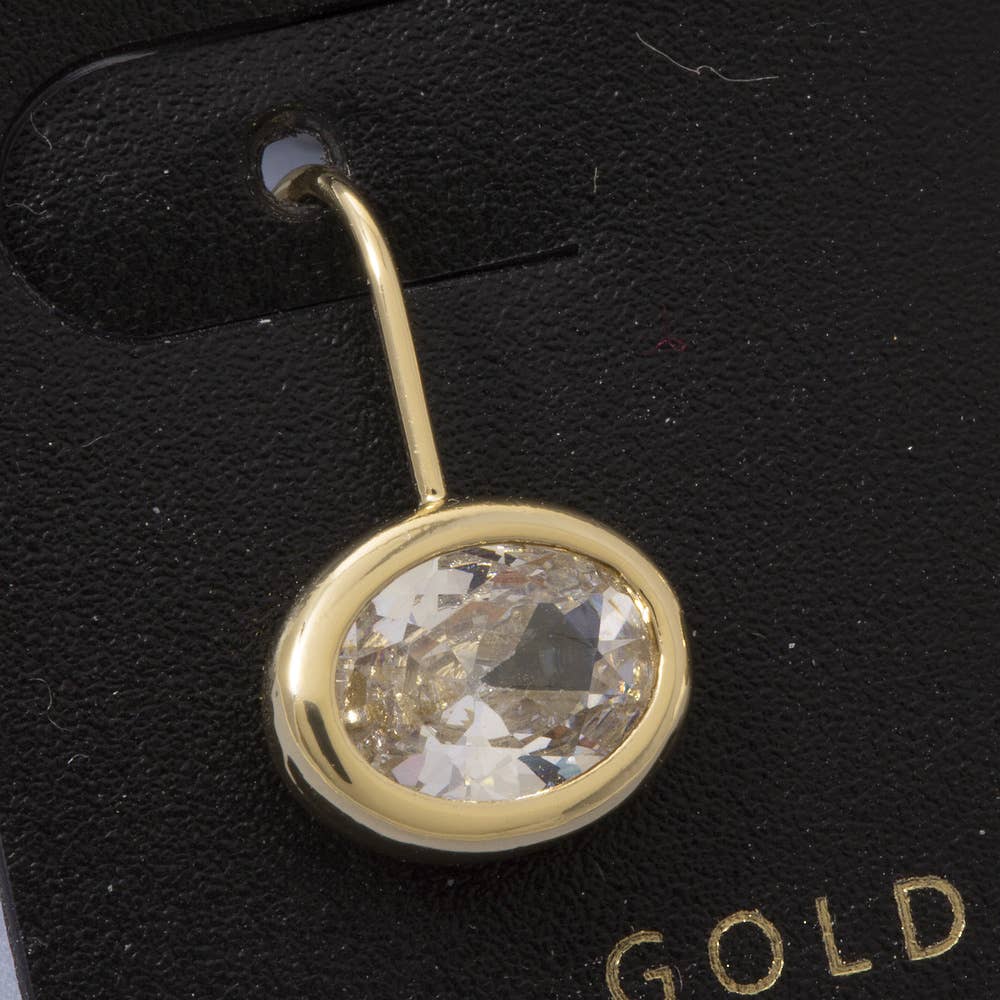 OVAL BEZEL EARRINGS