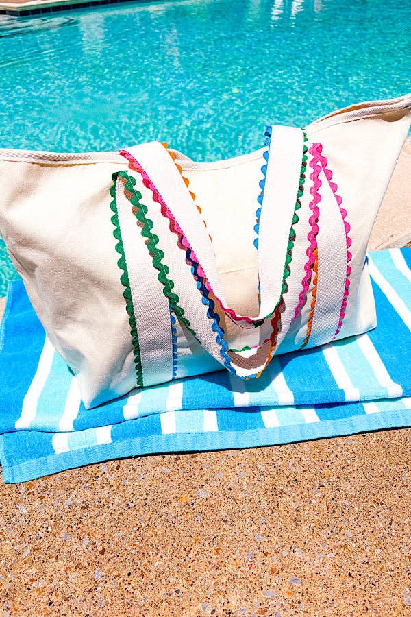 SPENCER RIC-RAC TRIM TOTE BAG