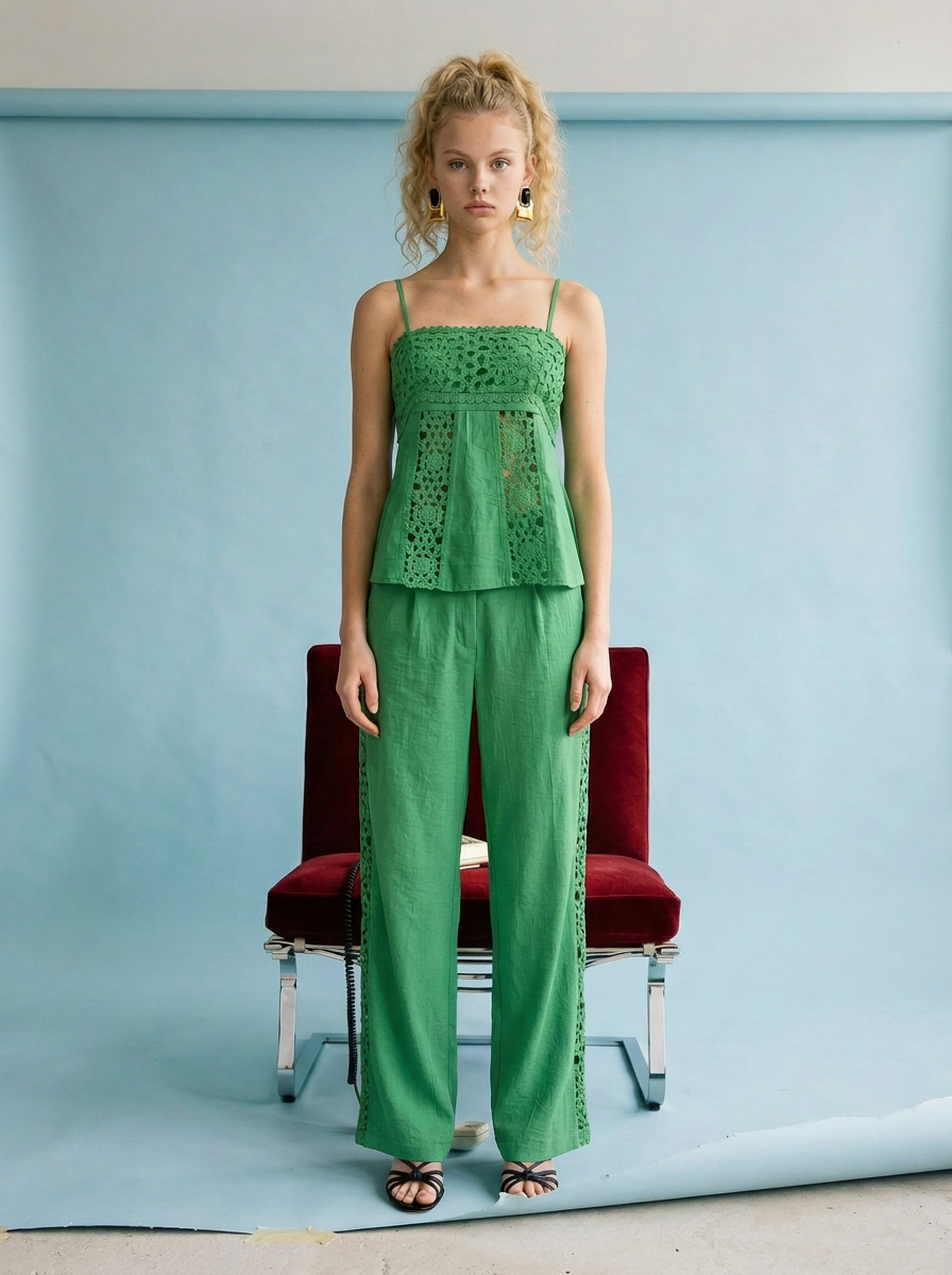 JASMINE CROCHET DETAIL SLEEVELESS TOP
